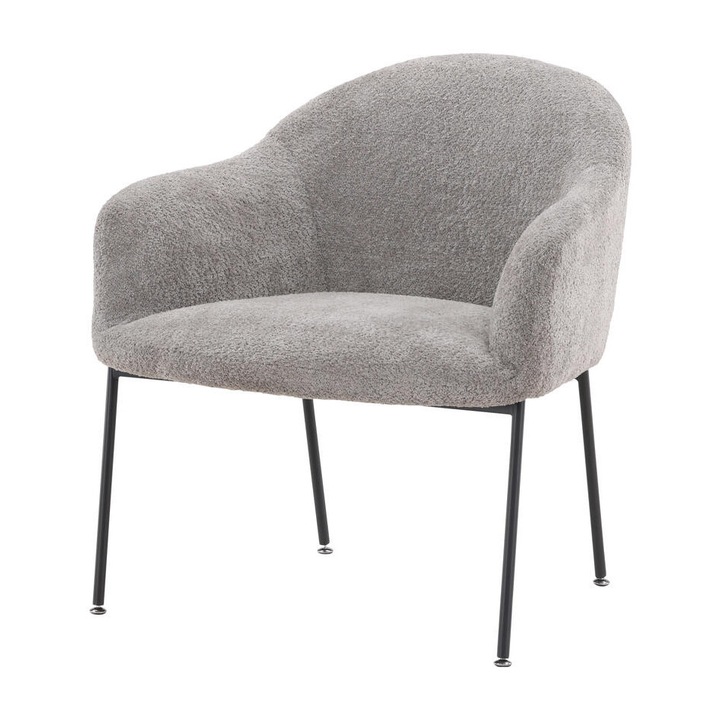 Catania fotel, Furnlux, szürke, 85cm, modern design, fekete fém lábak