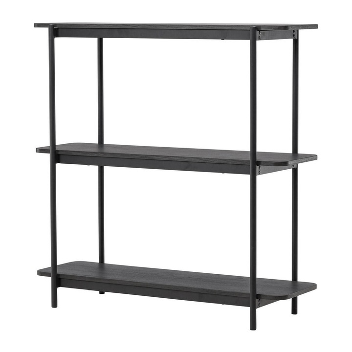 Oldalsó állvány Furnlux Heim, 3 emeletes, fekete, 120 cm