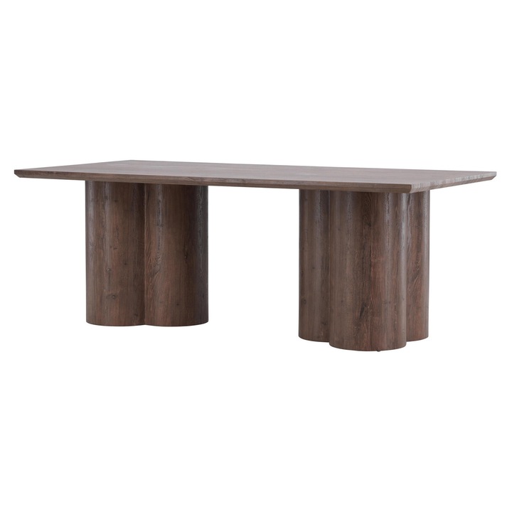 Masa de dining Furnlux Olivia 100x210cm, culoare mocha, MDF