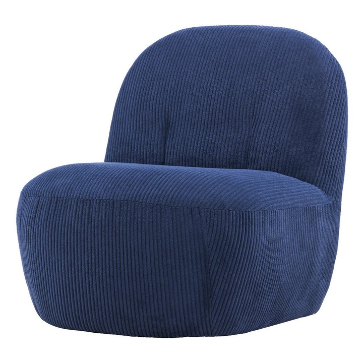 Fotoliu Furnlux Mahla, kék, 70cm, modern dizájn, bársony anyag