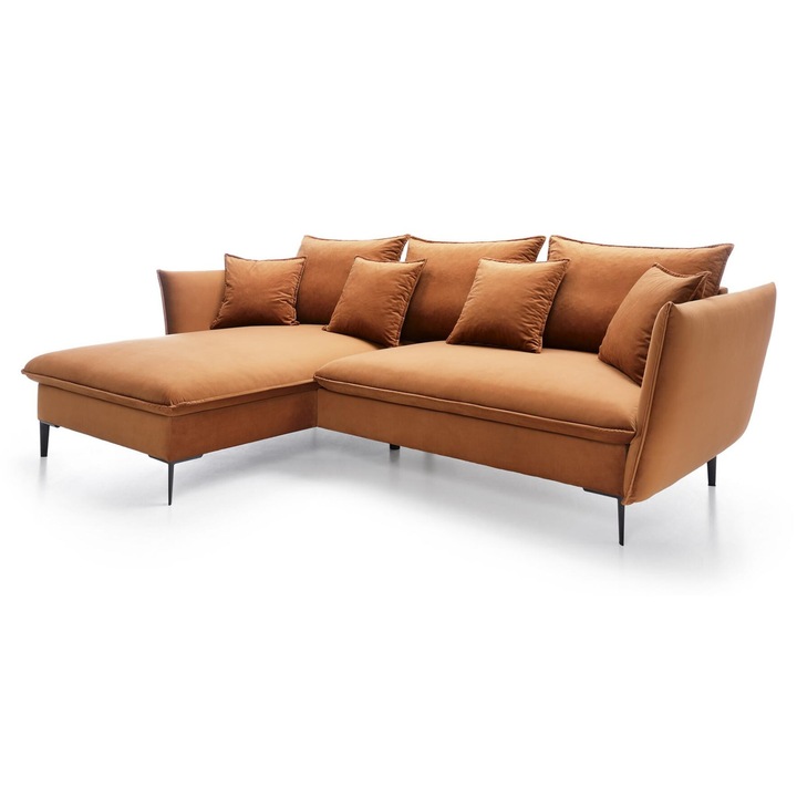 Canapea coltar, Furnlux, 258x167cm, portocaliu