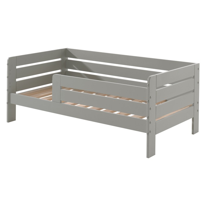 Детско легло Furnlux, сиво, 70x140 см, масивна борова дървесина