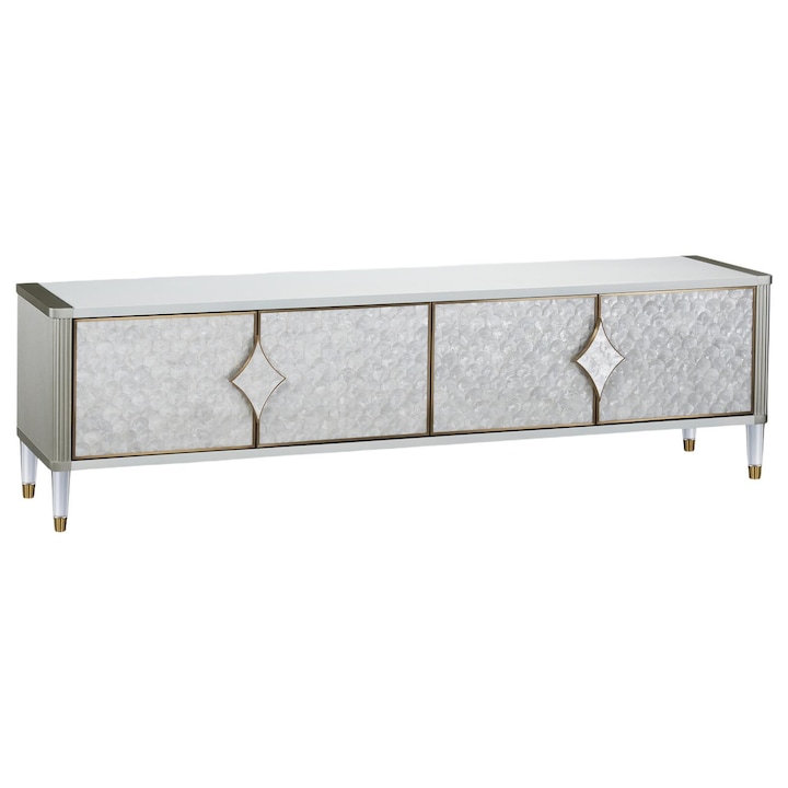 Comoda TV Stilig, Furnlux, alb, 200x40x55cm