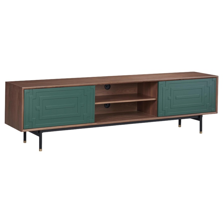 Comoda TV Furnlux, model Stilig, nuc, 3 usi, 55x200x40 cm