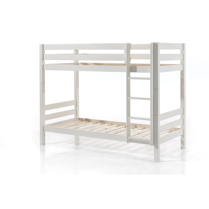 Pat etajat Pino, Furnlux, alb, 90x200 cm, 160 cm inaltime