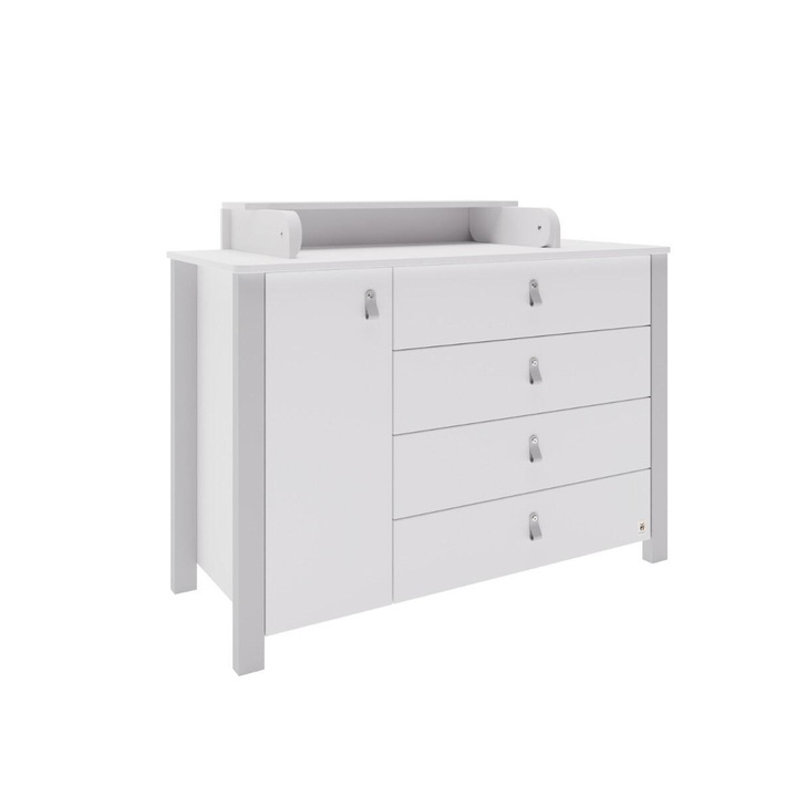 Masa de infasat Furnlux ETUDE II, 4 sertare, gri, balt de schimbare pliabil 72x80cm