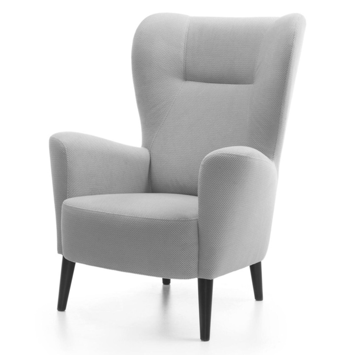 Fotoliu Furnlux Next, szürke és fekete, 83x93cm, kókusz design, fokozott kényelem