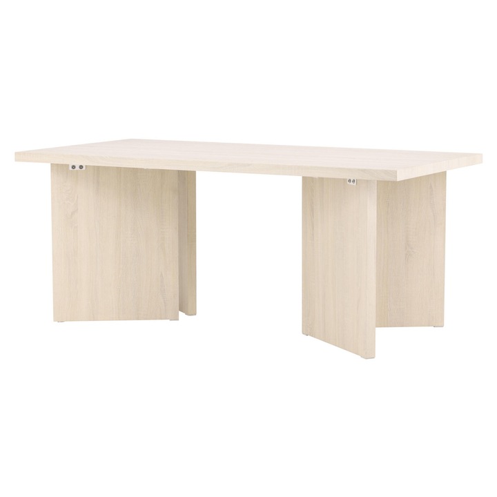 Masa de dining Bassholmen, Furnlux, 180x90cm, alb, eleganta