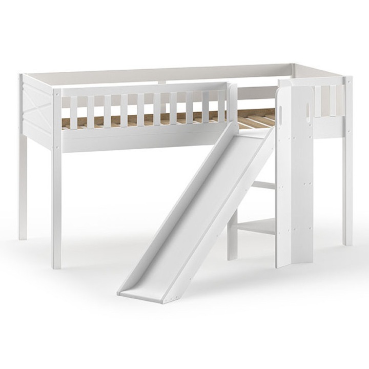 Pat loft, Furnlux, lemn, alb, 90x200 cm