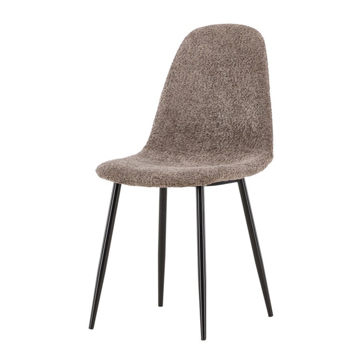 Furnlux Polar étkezőszék, szürke, 44cm, fekete acél lábak