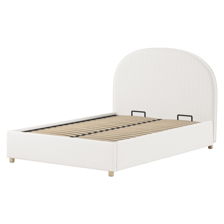 Pat tapitat Furnlux Moon 140x200 cm, alb