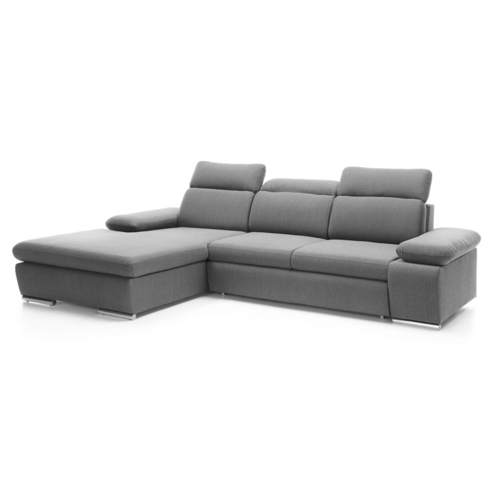 Canapea coltar, Furnlux, 285x194cm, gri