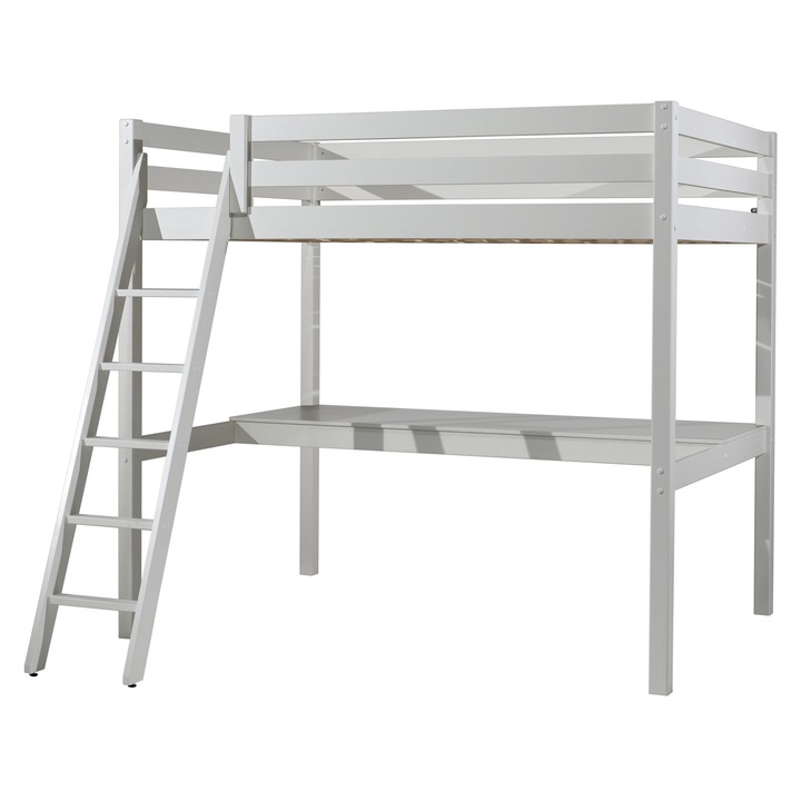 Pat supraetajat Furnlux Pino alb 140x200cm