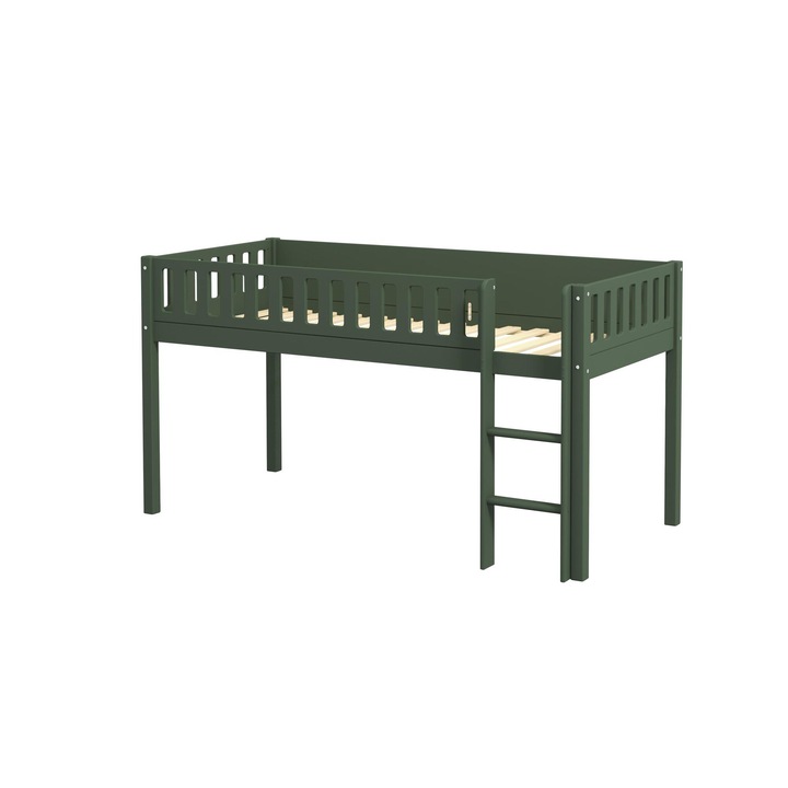 Pat loft Furnlux Viggo 90x200cm verde, din pin