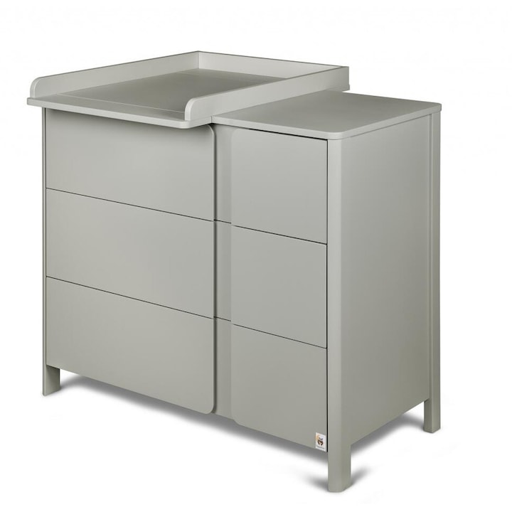 Маса за повиване Furnlux, модел Classic, 3 чекмеджета, светлосив, 105 см, с повърхност за преобличане 75x55 см