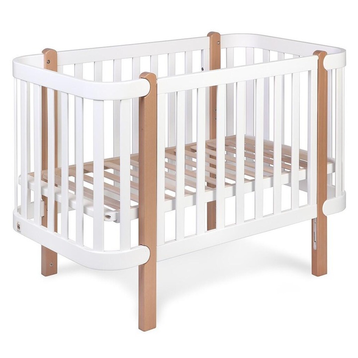 Patut bebe Furnlux Etude, 60x120cm, 4 niveluri de inaltime, culoare alba