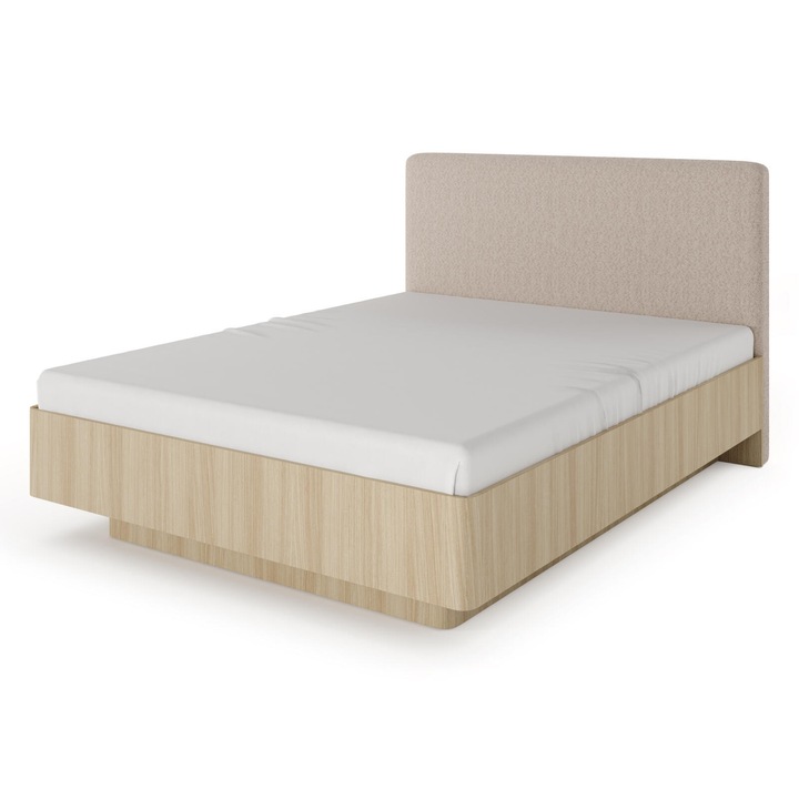 Cadru pat Furnlux Viki bej si stejar 160x200 cm