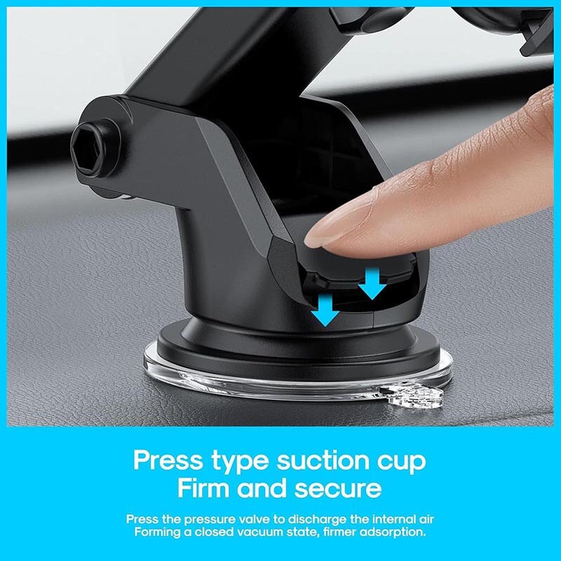 Suport auto pentru telefon Mozeeda, reglabil 360 grade, negru, silicon