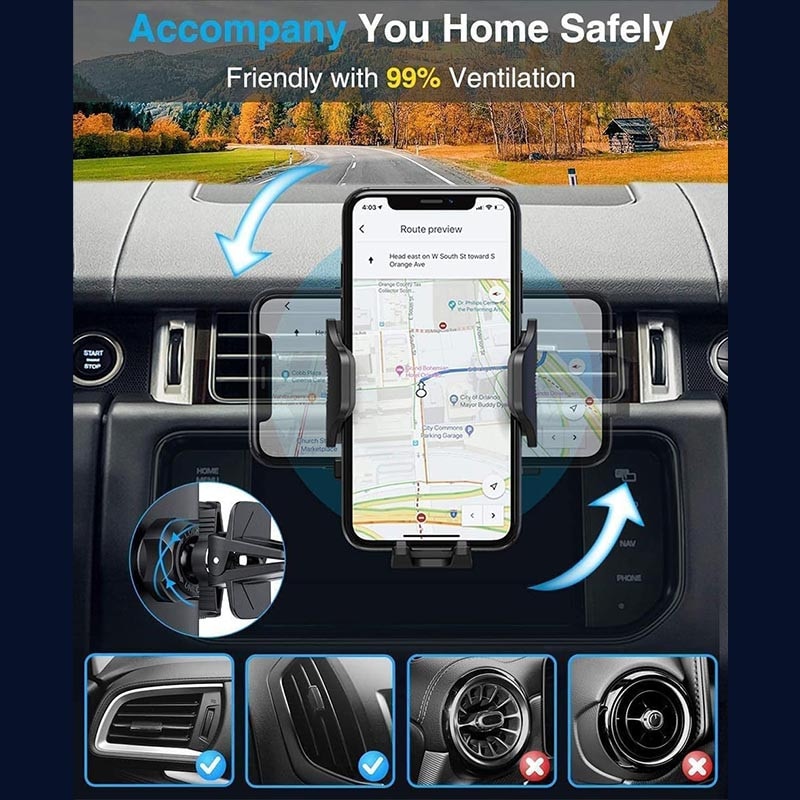 Suport auto pentru telefon Mozeeda, reglabil 360 grade, negru, silicon