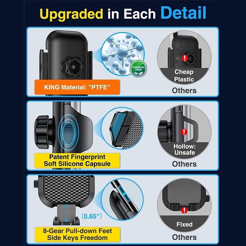 Suport auto pentru telefon Mozeeda, reglabil 360 grade, negru, silicon