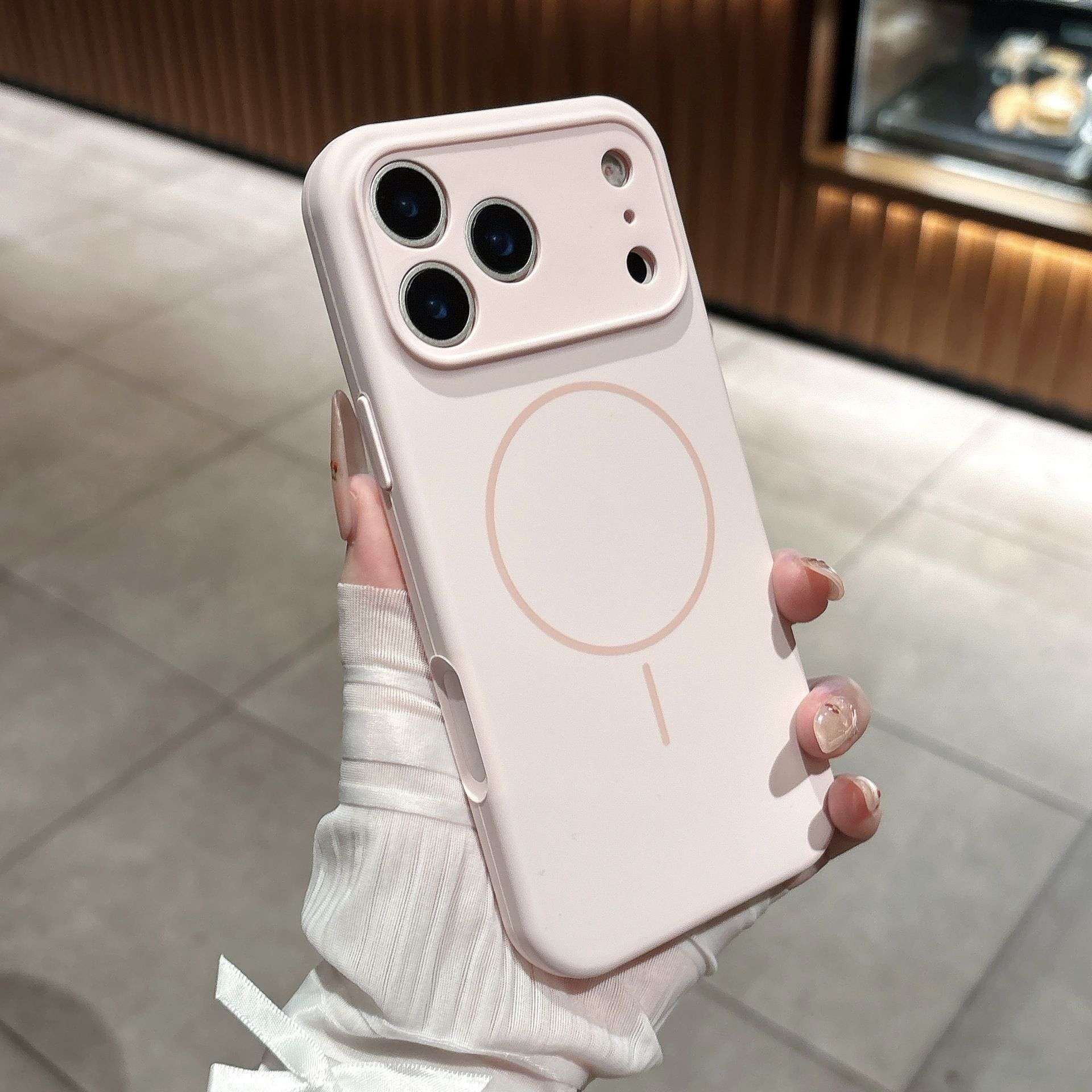 Husa de protectie, pentru Apple iPhone 17 Pro, Silicone Case, SZGULAIKE, MagSafe, Calitate Premium, Interior din microfibra, Roz deschis