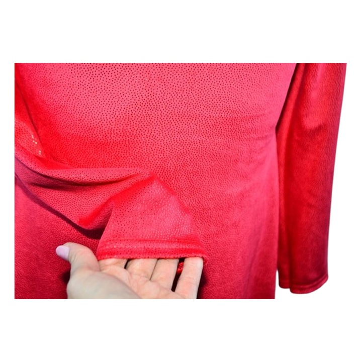 Rochie cu maneca lunga, din catifea, pentru fete, Catherine R0311R2, Rosu 124504