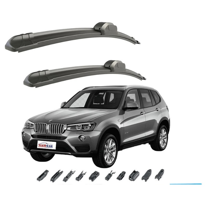 Stergatoare Auto TeamCar, set fata 26" + 19", prindere Top Lock, cauciuc natural, pentru BMW X3 F25 (2010-2017)