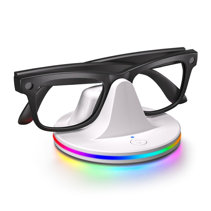 Statia de Încărcare RGB pentru Ochelari VR, Alb, Cablu USB Type-C, Accesoriu