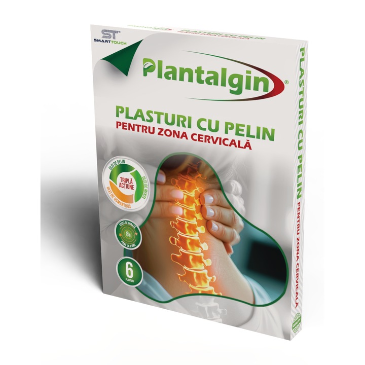 Plasturi Plantalgin cu Pelin pentru Zona Cervicală, 6 bucăți, Anti-inflamatoare, Fără cusături