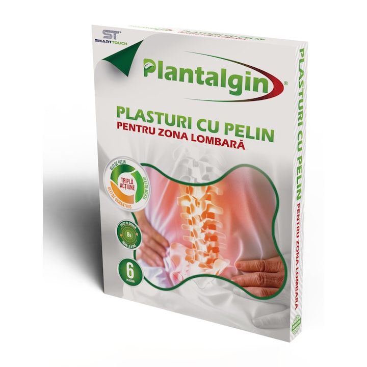 Plasturi Plantalgin pentru zona lombară, 6 bucăți, antiinflamatori, cu uleiuri esențiale naturale