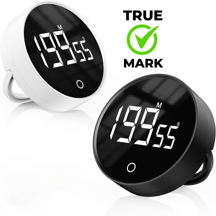 TRUE MARK - Timer digital multifunctional, afisaj LED, alarma sonora ...