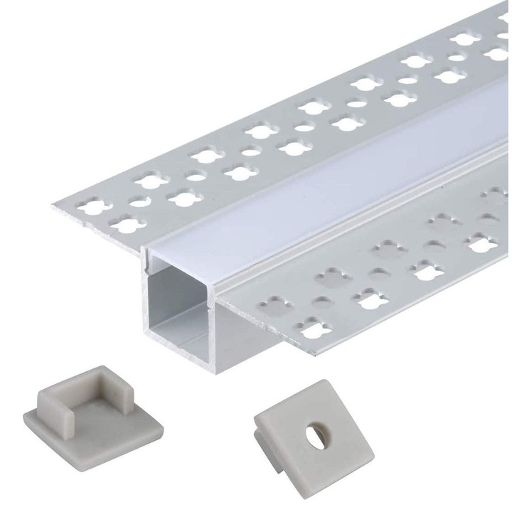 Set profil LED din aluminiu StarlandLed, 6 buc, lungime totală 6m, difuzor inclus, interior