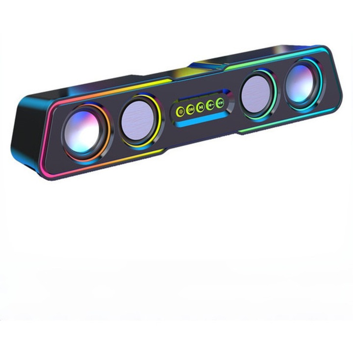 Difuzor PC Luyimeiren, 2.0, iluminare ambientala, bluetooth, negru