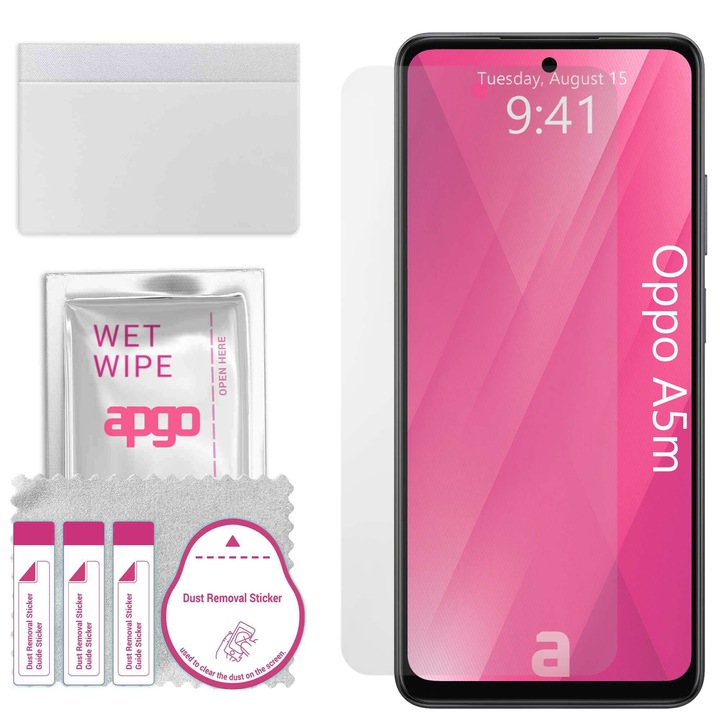 Folie de protectie apgo pentru Oppo A5m – afisare completa, lucioasa, hidrogel, full glue, 5D