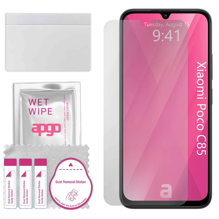 Folie de protectie apgo pentru Xiaomi Poco C85 – afisare completa, lucioasa, hidrogel, full glue, 5D