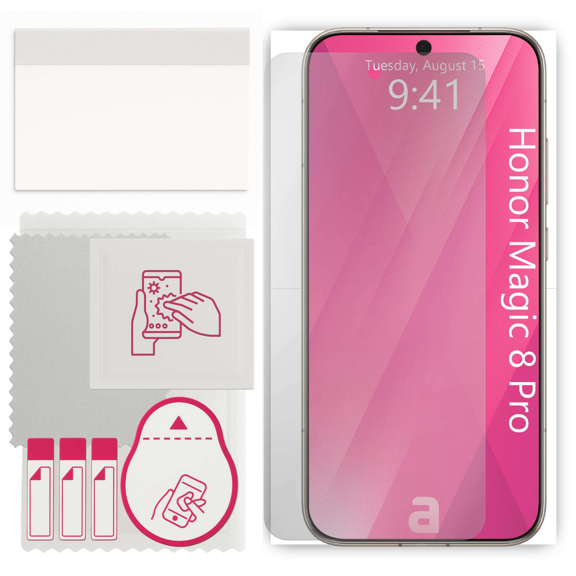 Folie de protectie apgo pentru Honor Magic 8 Pro – afisare completa, lucioasa, hidrogel, full glue, 5D
