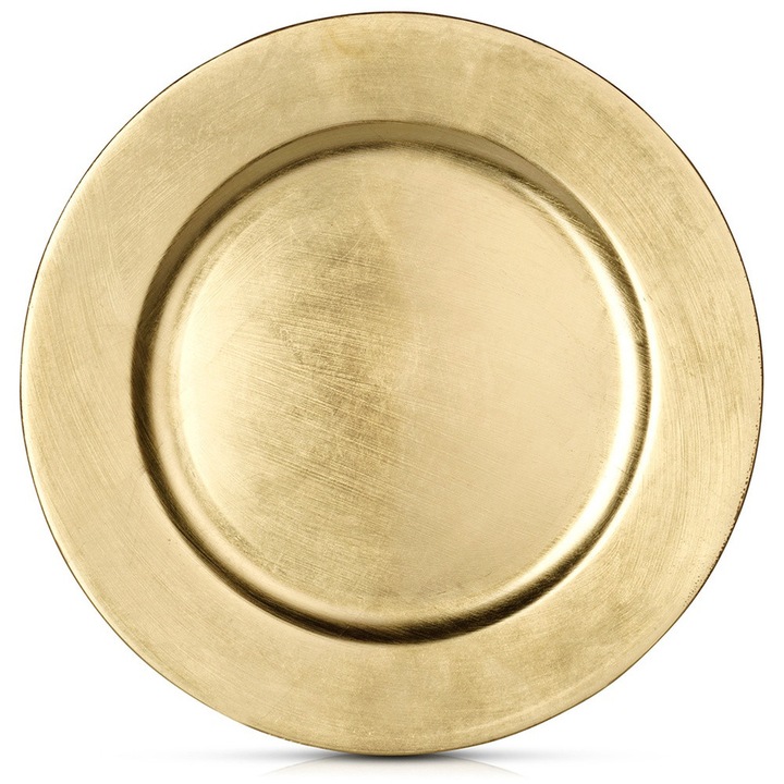 Tava de servire, Artemis, platou decorativ pentru ocazii, 33x33cm, aurie