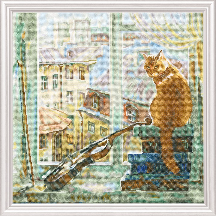 Комплект за бродиране с кръстат бод RTO "Утринна мелодия" 40x40 см