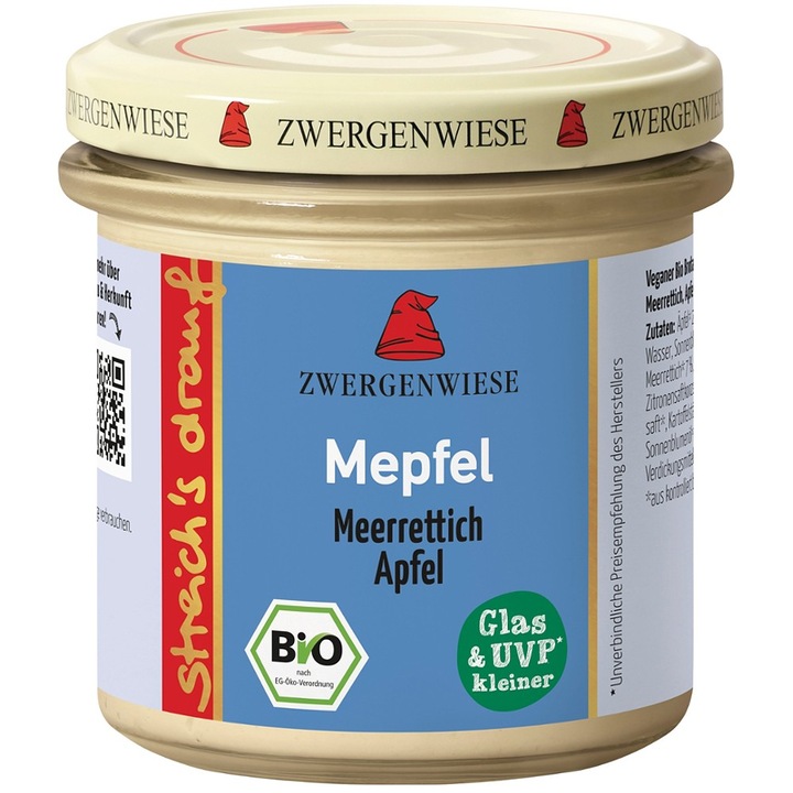 Crema tartinabila Mepfel cu hrean si mar, fara gluten bio, 135g