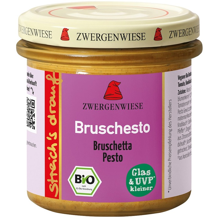 Crema tartinabila vegetala Bruschesto cu pesto bio, 135g