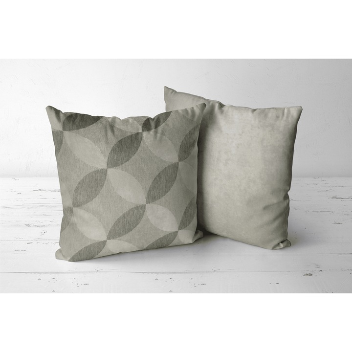 Perna decor PD13, Fata-verso, Gri, 35x35cm
