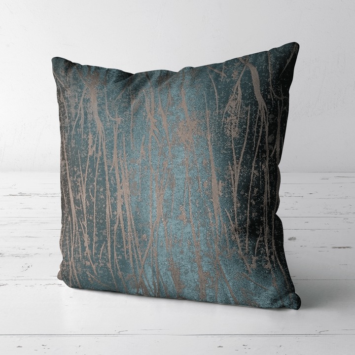 Perna decorativa PD81, Bej/Albastru, 40x40cm