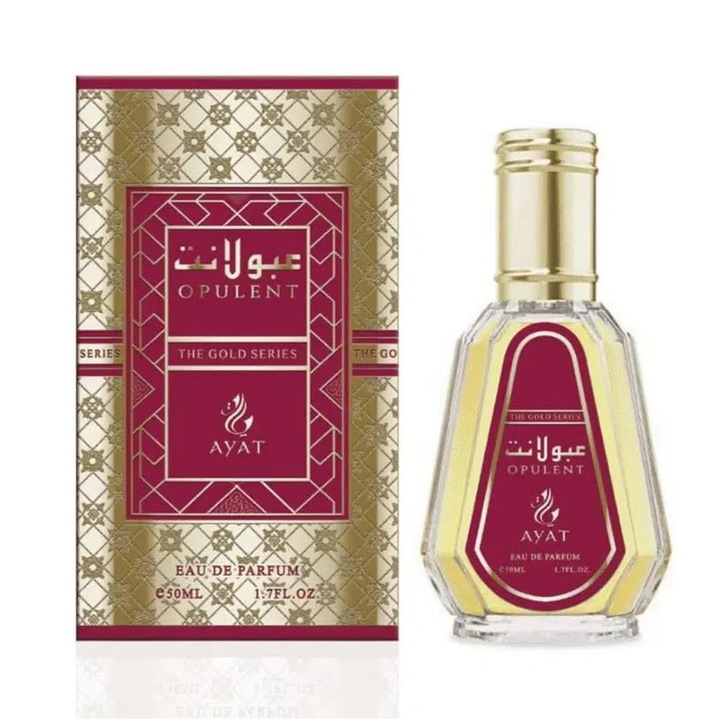 Parfum Ayat Opulent The Gold Series 50ml, note bogate, sticla eleganta