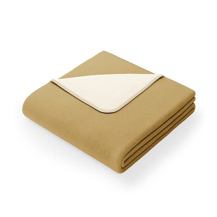 Patura din bumbac model clasic, Virkkuu, 430 g/m2, 150x200 cm, bej