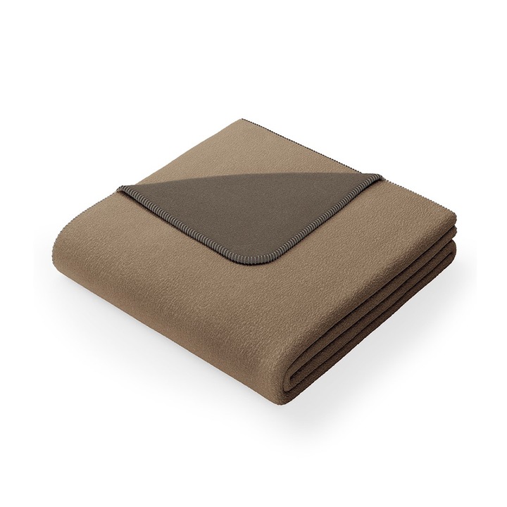 Patura din bumbac model clasic, Virkkuu, 430 g/m2, 150x200 cm, maro