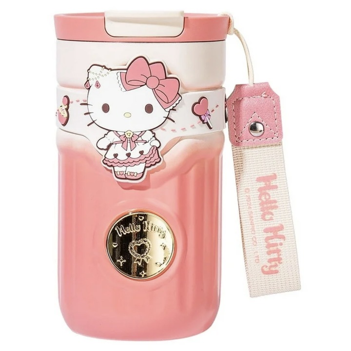 Termos Hello Kitty, 500 ml, Runxi Life Hall, Izolare Termica, Design Kawaii, Compact si Portabil