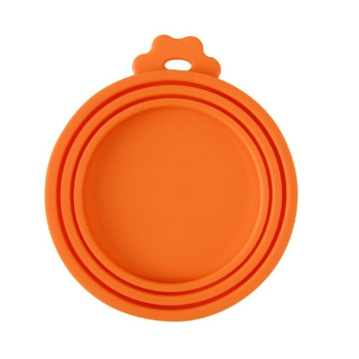 Set de 3 capace pentru Conserve Hrana animale, Emo, Portocaliu, silicon