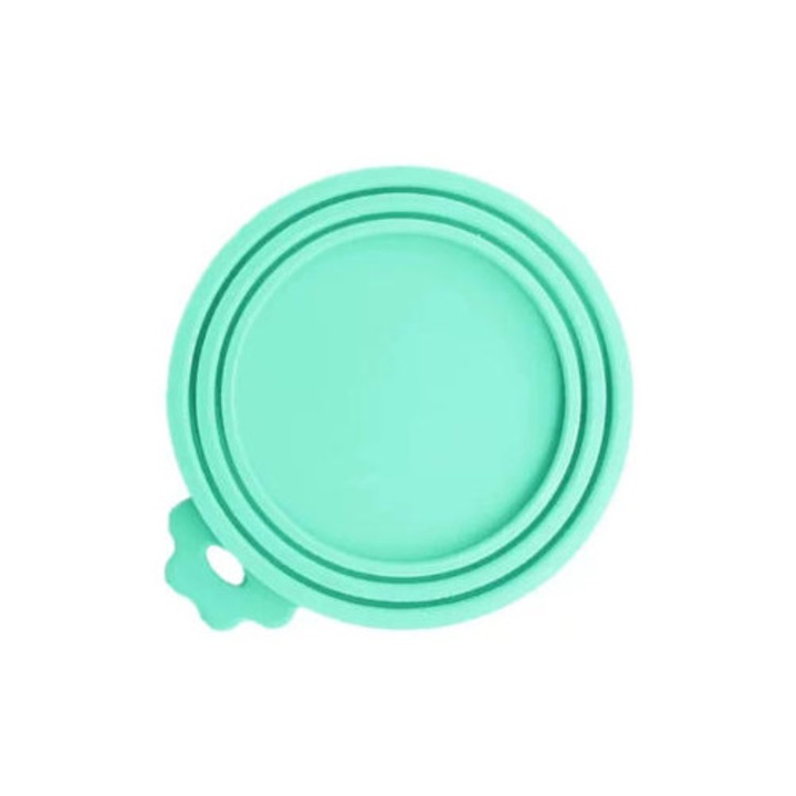 Set de 3 Capace pentru Conserve Hrana Animale, Emo, Verde deschis, silicon