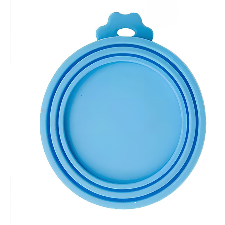 Set de 3 Capace pentru Conserve Hrana Animale de Companie, Emo, Albastru, silicon