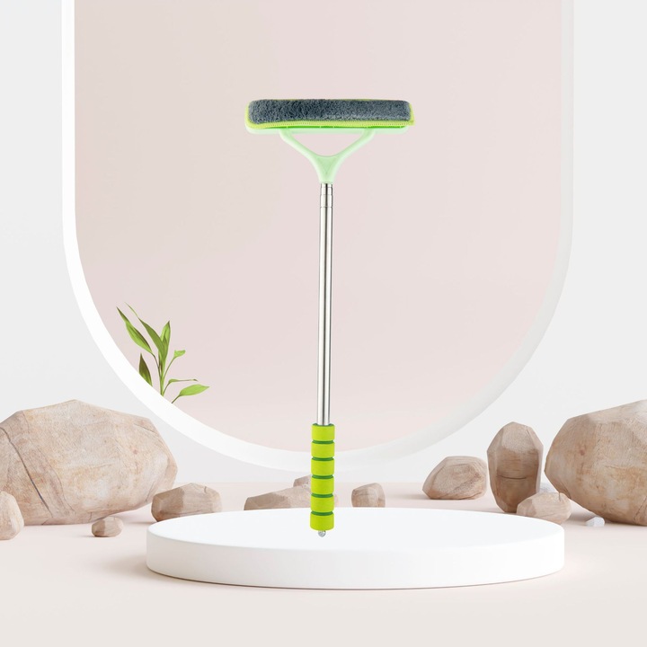 Stergator de geam, EMO, extensibil, 50x160cm, verde, cu maner ergonomic